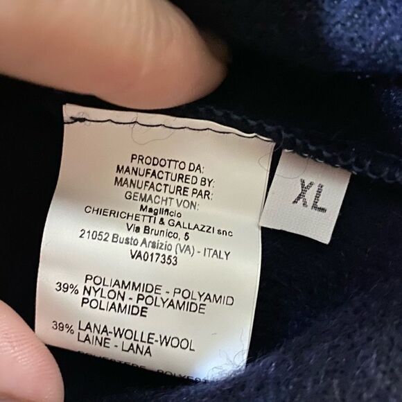 Nara Maglie Navy Wool Blend Cardigan With Tortoiseshell Buttons NWT Size X-Large - Picture 14 of 16